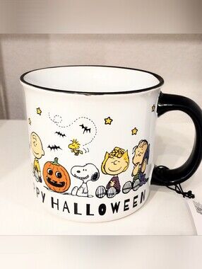 Peanuts White & Black Halloween Character Mug